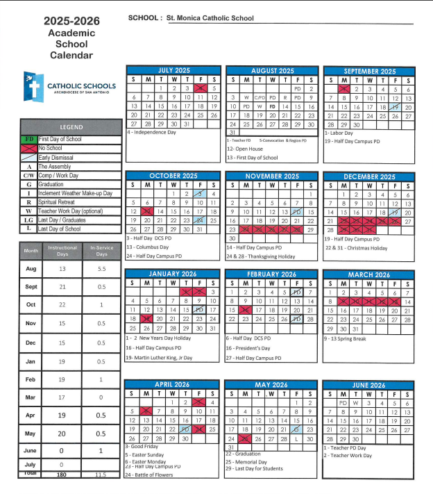 25 26 School Calendar