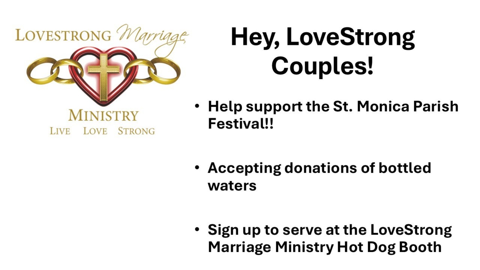 Lovestrong Water Donations