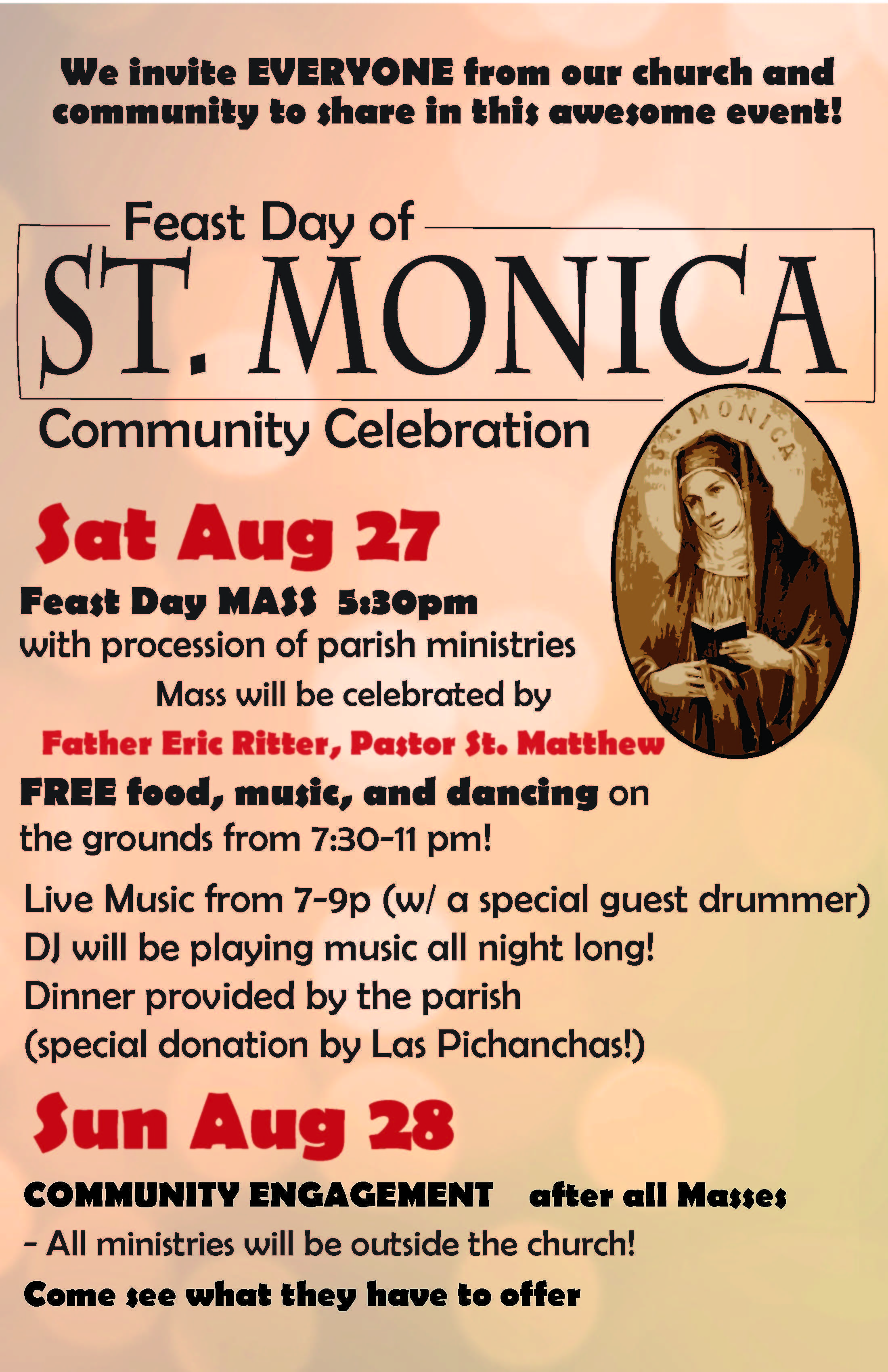 St Monica Feast Day St. Monica Catholic Church