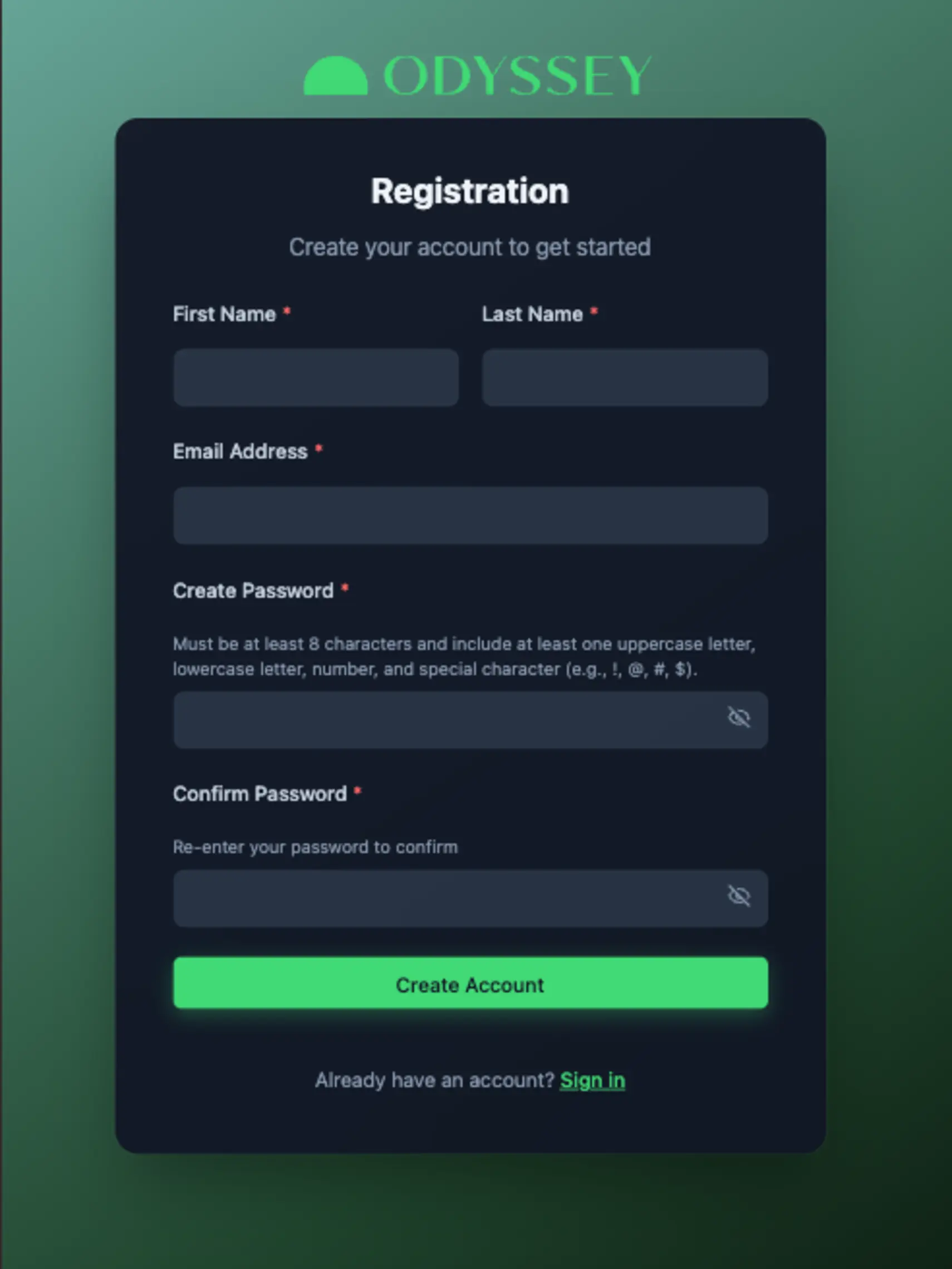 Tefa Odyssey Registration
