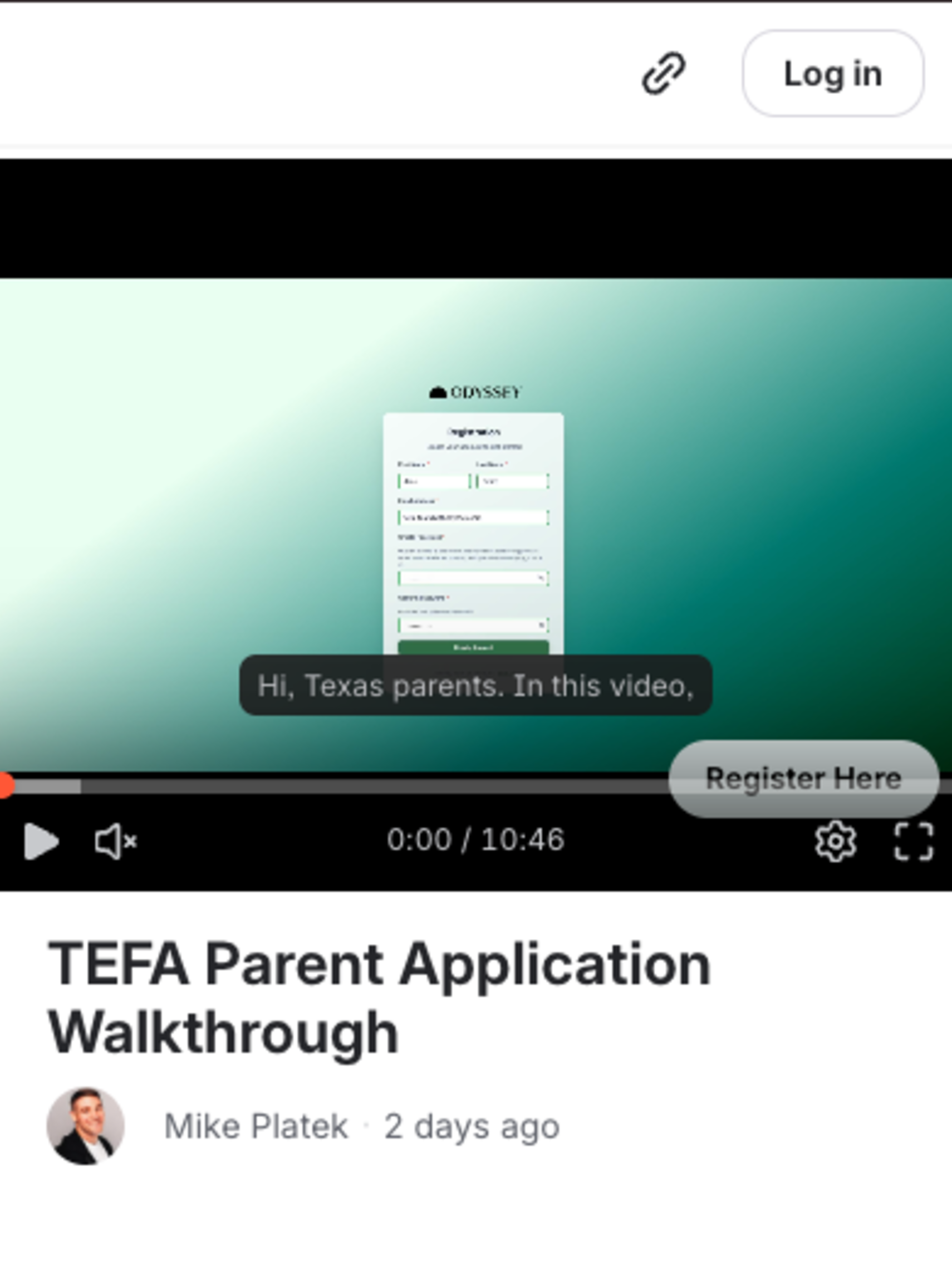 Tefa Parent Application Video Walkthrough